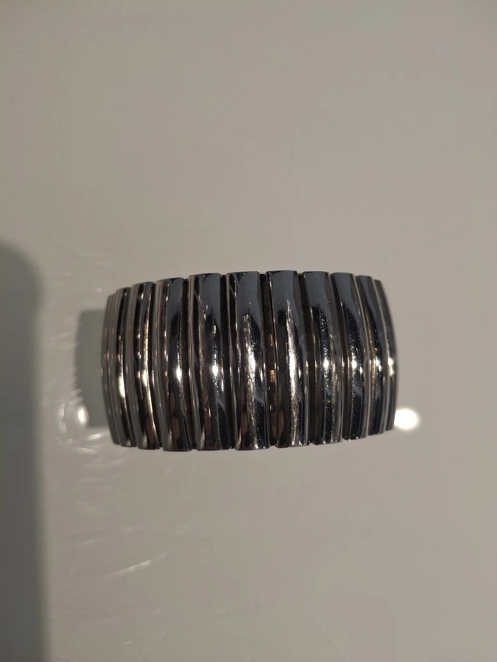 Milor Italy Silver Ribbed Stretch Bracelet - Women's Fashion Accessory